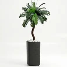 Planta Decorativa Folhagem Artificial Enfeite Sala Com Vaso Branco Design Decorativo Moderno