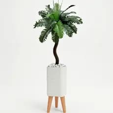 Planta Artificial Coqueiro 110 Cm Kit Decorativo Completo Com Vaso Design Moderno Decoração Sala