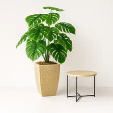 Planta Artificial C/ Vaso Decorativo 3d Polietileno Decoração P/ Sala De Estar Jantar Moderna Enfeite De Decoração Sala