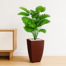 Kit Decoração Planta Artificial + Vaso 3D Polietileno – Beleza e Estilo para Sua Sala Enfeite Grande e Escritório