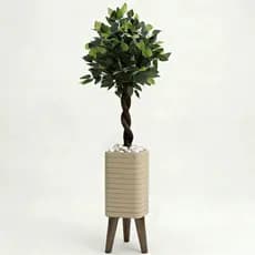 Planta Artificial Completa Com Vaso Tripé Decoração Sala Enfeite Casa Quarto Escritório