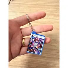 'Chaveiro mini capa GTA ps5 com mini cd