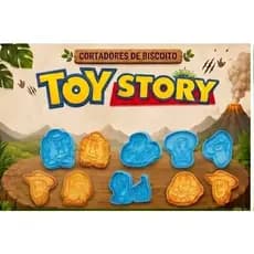Kit 6 cortadores e 6 carimbos marcadores tema Toy Story para biscoitos, pasta americana, lembrancinha
