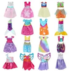 20 conjuntos de roupas de boneca sortidos - Substituição de Roupas de Boneca: Calças, Saias, Caudas de Sereia, Conjuntos Angelicais e Trajes com Asas