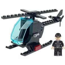 Conjunto De Helicópteros E Figuras Da Polícia De Blocos , Com Cockpit Acessível , Brinquedo Compatível Cena