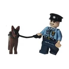 Conjunto De Personagens Da Polícia E Cão Do Papel