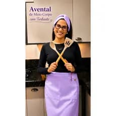 Avental Meio Corpo com Touca Turbante - Tecido Oxford - Macio Versátil Proteção Conforto - Confeiteira Manicure