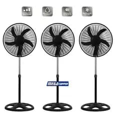 Ventilador Coluna Turbo 220v Preto 80w Potênte 3 Velocidades Pintura Anticorrrosiva Kit 3 unidades