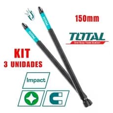BITS 150mm longo Resistênte Phillips PH2 Aço Industrial Magnético - TotalTools Ferramentas