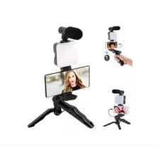 Tripé De Mesa Celular E Bastão Selfie 2 Em 1 - Kit Youtuber