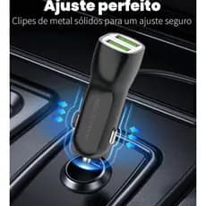 H'Maston CB-07 Carregador TURBO para Celular Veicular Carro Fonte 2 entradas USB