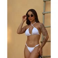 Biquini Marquinha Fita Verão Feminino Regulagem Forro Básico Moda Praia