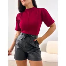 Blusa Feminina Cropped Tshirt Camiseta Detalhes Premium Cotton Moda Blogueira Moda Gringa