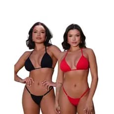 Kit 2 Biquini Marquinha Fita Verão Regulagem Moda Praia Slim Conjunto Biquini