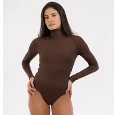Body Feminino Manga Longa Gola Alta Suplex Forrado Inverno Cacharrel Confortavel