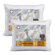 Kit Travesseiros Pluma de Ganso 70x50cm – Conforto Premium, Ultra Macio e Antiácaro