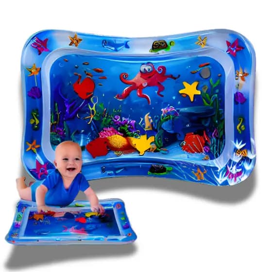 Tapete Infantil Bebê Inflável Água Atividades Sensorial Almofada Menino e Menina Verão Piscina