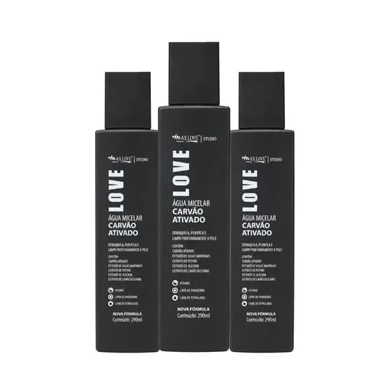 AGUA MICELAR CARVAO ATIVADO MAX LOVE KIT C/06 UNIDADES COD.1825