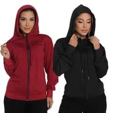 Blusa Feminino Kit 2 Blusa Inverno Blusão Com Capuz Confortavel