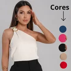 Blusa Feminina Estilosa Nula Manga Forrada Argola Alça Dunas