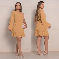 Vestido Nula Manga Dunas Estiloso Gringa Dunas Babado