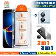 Protetor De Tela De Vidro Temperado Redmi K90 Max Para Pro K90 K80 Ultra Turbo 5 3 Em 1 Suporte Desbloqueio De Impressão