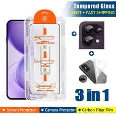 Protetor De Tela De Vidro Temperado OPPO Reno 16F Para 16 15 14 Pro 14F 15F 13F 16C 15 Max mini 3 Em 1 Instalação Sem Po