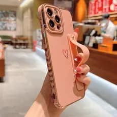 Capa De Telefone Galvanoplastia Pulseira Suporte Para iPhone 16 15 14 13 12 11 Pro max XR XSMAX7 8PLUS Silicone Anti-Que