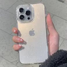 Capa De Luxo Para Telefone Com Brilho Transparente iPhone 11 12 13 14 15 Pro Max Xs XR 7 8 Plus Mini SE Silicone Macia
