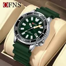 OFNS 8032 Moda Masculina Relógio De Quartzo Calendário À Prova D'água Luz Noturna De Borracha Esportes Ao Ar Livre Mascu