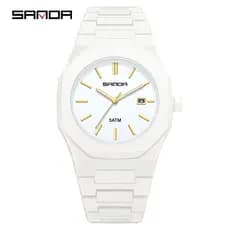 SANDA 9091 Novo Relógio Minimalista Moda Alta Beleza À Prova D'água Masculino Nicho Digital Disco Bicolor De Quartzo-54