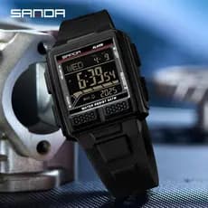 SANDA 2212 Relógio Masculino Ao Ar Livre Luminoso À Prova D'água Multifuncional Esportivo Eletrônico Com Mostrador Grand