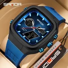 SANDA 6370 Relógio Eletrônico Esportivo Masculino Multifuncional Estudantes Ao Ar Livre De Pulso Despertador Relógios À
