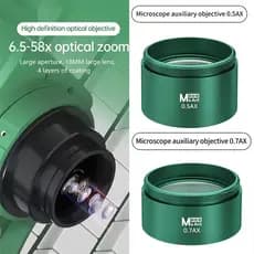 MaAnt 0.5X 0.7X Lente Auxiliar De Objetos De Câmera Microscópica Para Microscópio Trinocular Com Zoom Estéreo Vidro Barlow