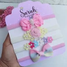 kit 4 laços de bebê /laço rn luxo/laço luxo na faixinha/laço de cabelo infantil/ laço luxo com pérolas