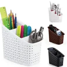 Organizador Multiuso Rattan com 3 Divisórias Porta Canetas Controles Talheres Nitron