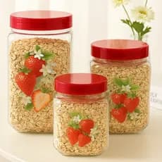 🏠 Kit Porta Mantimentos Quadrado – 3 Tamanhos Ideais para Sua Cozinha!