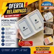 Porta Frios Plasútil com 2 Divisórias Presunto e Queijo