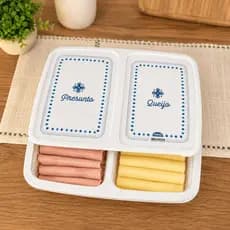 Porta Frios Premium com Divisórias – Organizador para Presunto, Queijo e Frios