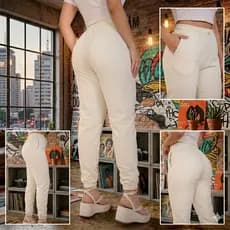 Calça Feminina Jogger no Moletom Tecido Grosso Aveludada por dentro Super Confortável oversize
