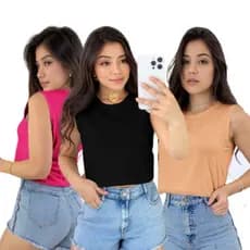 Blusa Regata Feminina Alça Larga Grossa Duna Regata Lisa Básica Elegante