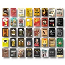 Kit 40 Quadros Placas Decorativas Bebidas Frases Divertidas
