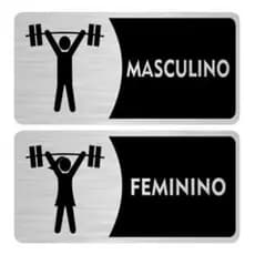 Kit 2 Placas Decorativas Banheiro Academia