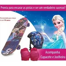 Skate Infantil  Antiderrapante FROZEN E HOMEM ARANHA Com Kit Segurança  60CM Promoção