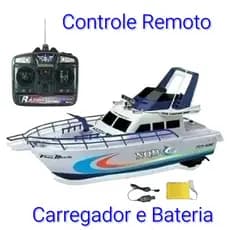Barco Lancha Controle Remoto Bateria Recarregável Escala 1:25  2 Motores TOP MENOR PREÇO da Shopee