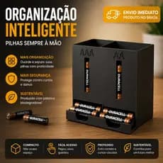 Organizador De Pilhas Palito AAA + AA Suporte Para Pilha Aa Porta Pilha