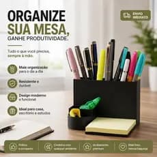 Organizador de Mesa Porta-Lápis Multifuncional Escritório Estudo Clips Caneta Borracha