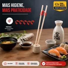 Kit 5 Clips Suporte Adaptador Pega Sushi Hashi DIVERSAS CORES
