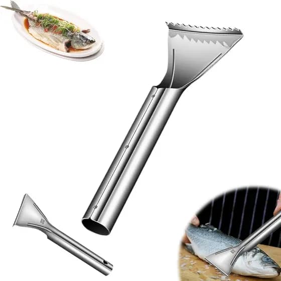 Raspador De Peixe Afiado De Aço Inoxidável , 2025 Novo Removedor De Escamas Em 304 , Ferramenta Descalcificadora Dente D
