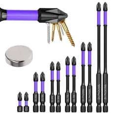 Conjunto de 6 Bits Magnéticos de Impacto Antiderrapante Alta Torque Haste Hexagonal Parafusadeira Furadeira Reparos